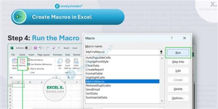 How do I run a macro in Excel query?