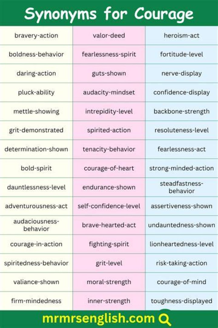 Whats a synonym for courage?
